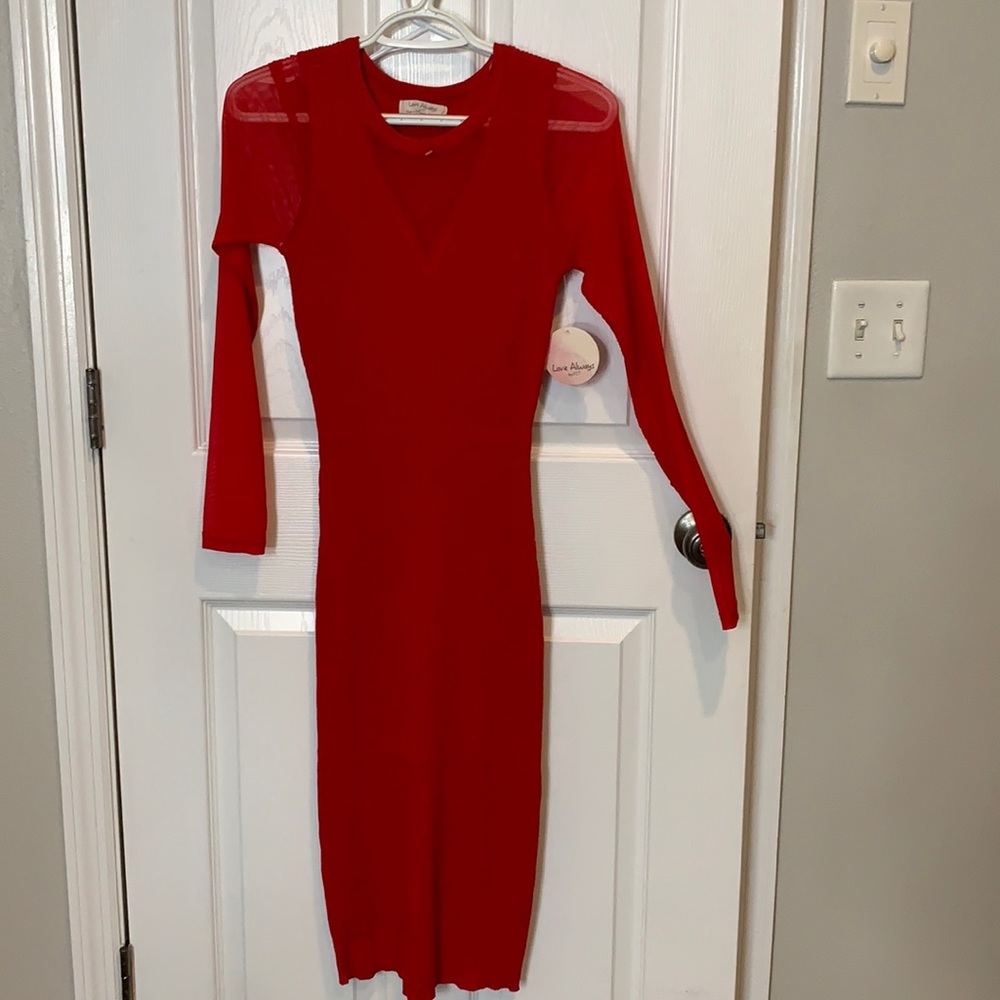 Tight red dress